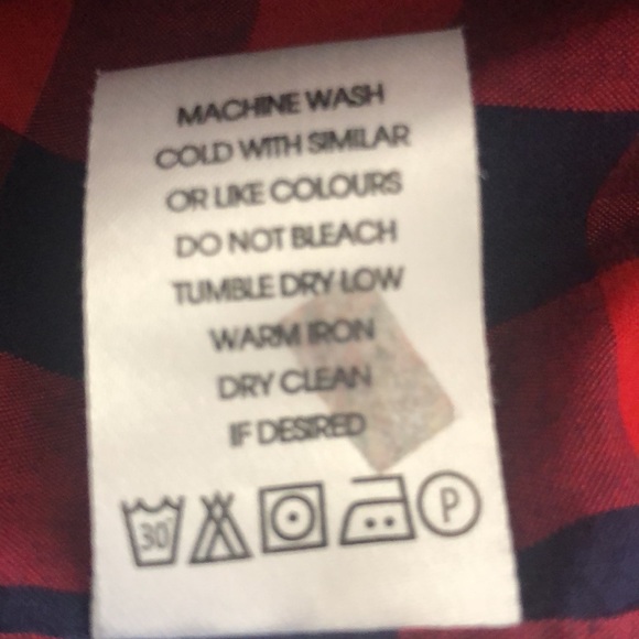 Cactus Slim Fit Red Navy Plaid Long Sleeve Button Down Shirt Sz XL - Picture 9 of 13